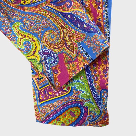Lauren Ralph Lauren Paisley Rainbow Pants Women's Petite 6P Hippy Boho Woodstock - Picture 8 of 10